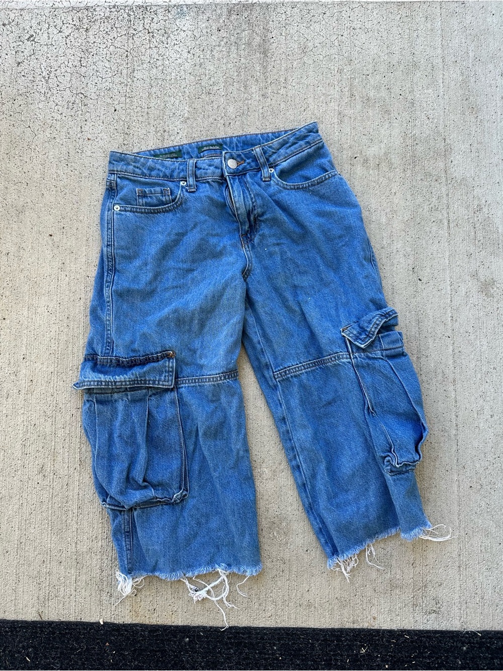 Wild Fable Mid Rise Baggy Cargo Jorts Denim Short Pants size 2